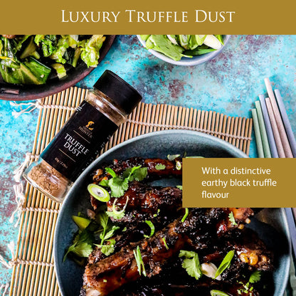 TruffleHunter - Black Truffle Dust - Umami Seasoning - Gourmet Condiments - 65g