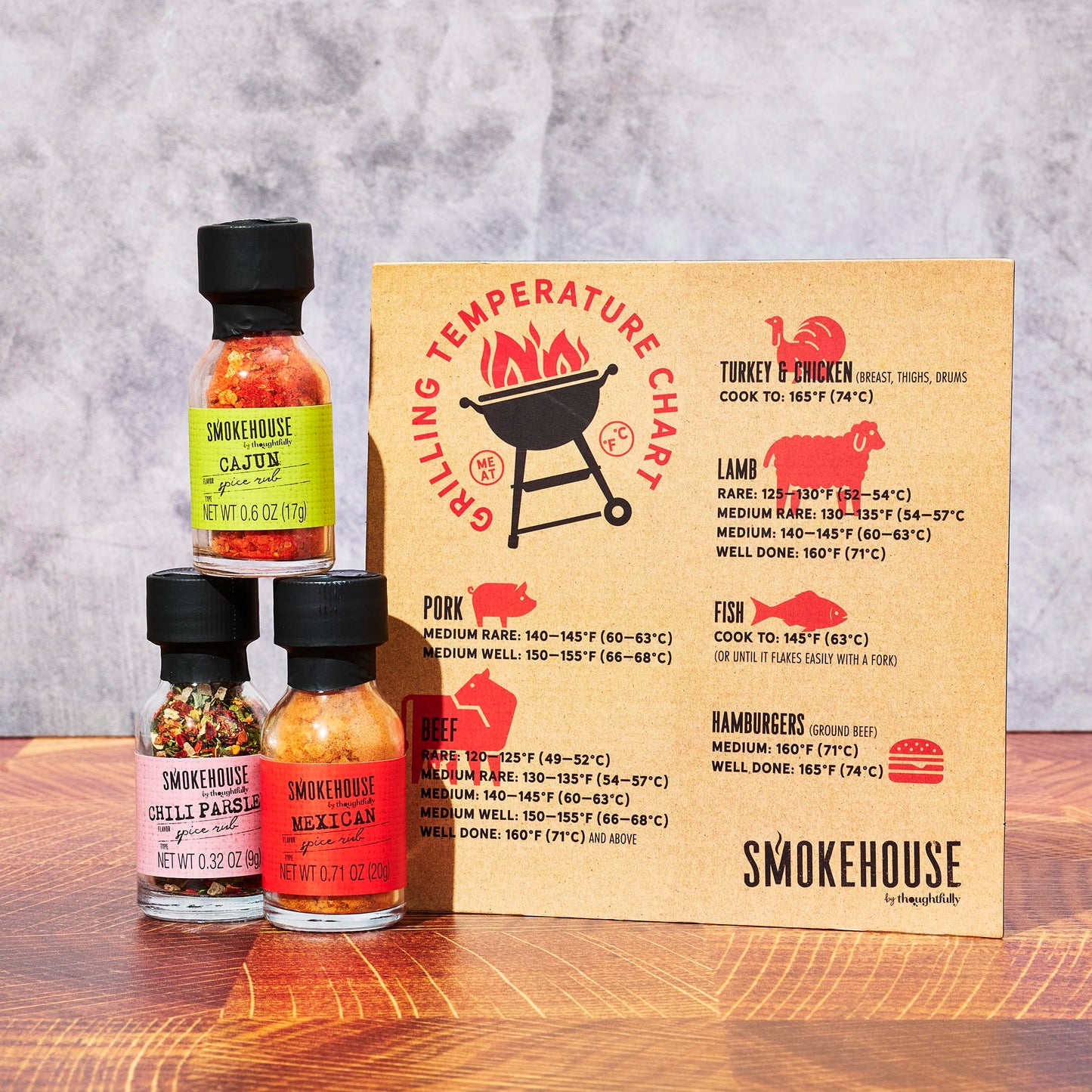 Smokehouse by Thoughtfully, Gourmet Ultimate Grilling Spice Set, Grill Seasonings and Rubs Gift Set, Flavors Include Chili Garlic, Italian Seasoning, Cayenne Spice Rub and More, Pack of 20