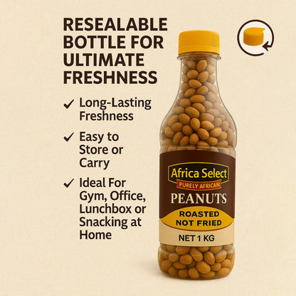 Africa Select Roasted Peanuts Big Bottle 510g x 3 | Premium Crunchy Peanuts | Multipack