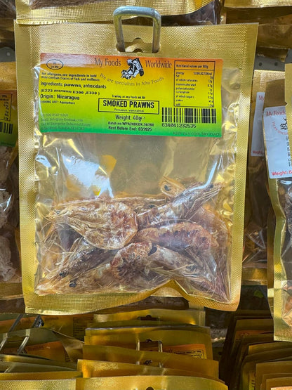 Africa Select Dried Smoked Prawns 4x 40g | Penaeus vannamei | Bold Seafood Flavour 160g
