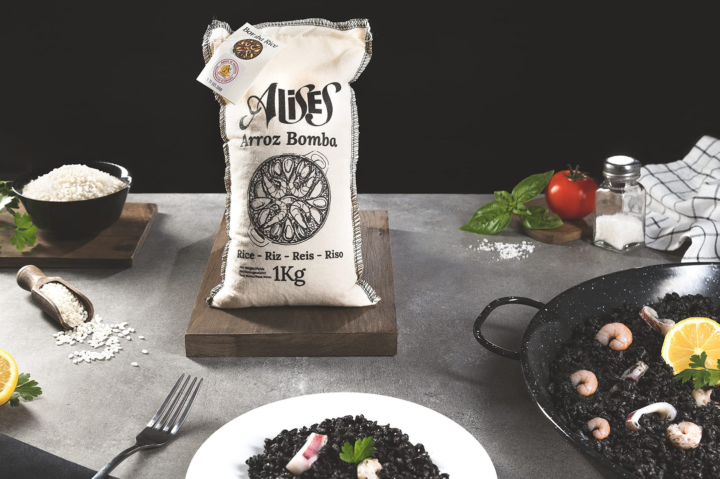Alises - 1 Kg Paella Rice Bahia D.O. Valencia - Arroz Bahia, Spanish Premium Rice for Paella