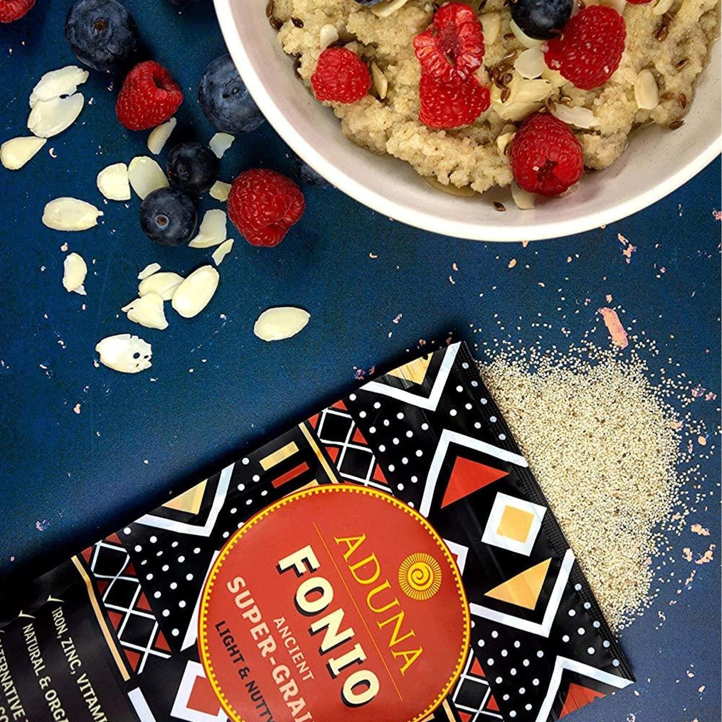 Aduna Organic Fonio Supergrain | Ancient African Wholegrain Rich in Iron, Zinc, B Vitamins & Fibre | Natural Gluten-Free Rice, Quinoa & Couscous Alternative | Porridge, Salads, Stir-Fries & More | 1kg