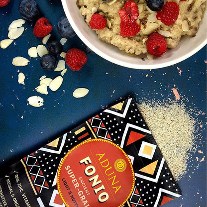 Aduna Organic Fonio Supergrain | Ancient African Wholegrain Rich in Iron, Zinc, B Vitamins & Fibre | Natural Gluten-Free Rice, Quinoa & Couscous Alternative | Porridge, Salads, Stir-Fries & More | 1kg
