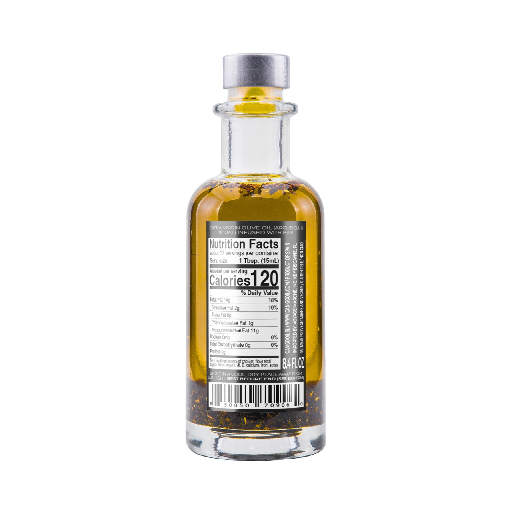 Basil Infused Extra Virgin Olive Oil – 250ml / 8.45 fl oz – Llàgrimes del Canigó-1