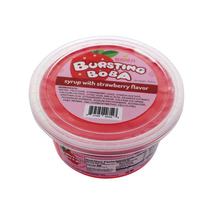 Strawberry Bursting Boba® | Popping Boba | 490g Mini Tub | 6 Mini Tubs Per Case | 90 Cases Per Pallet-0