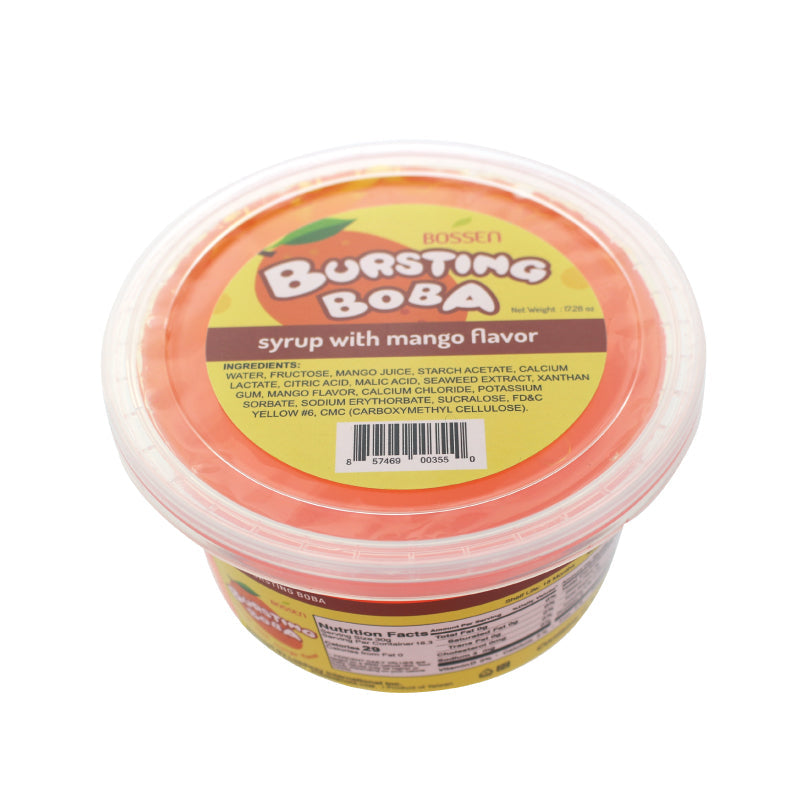 Mango Bursting Boba® | Popping Boba | 490g Mini Tub | 6 Mini Tubs Per Case | 90 Cases Per Pallet-0