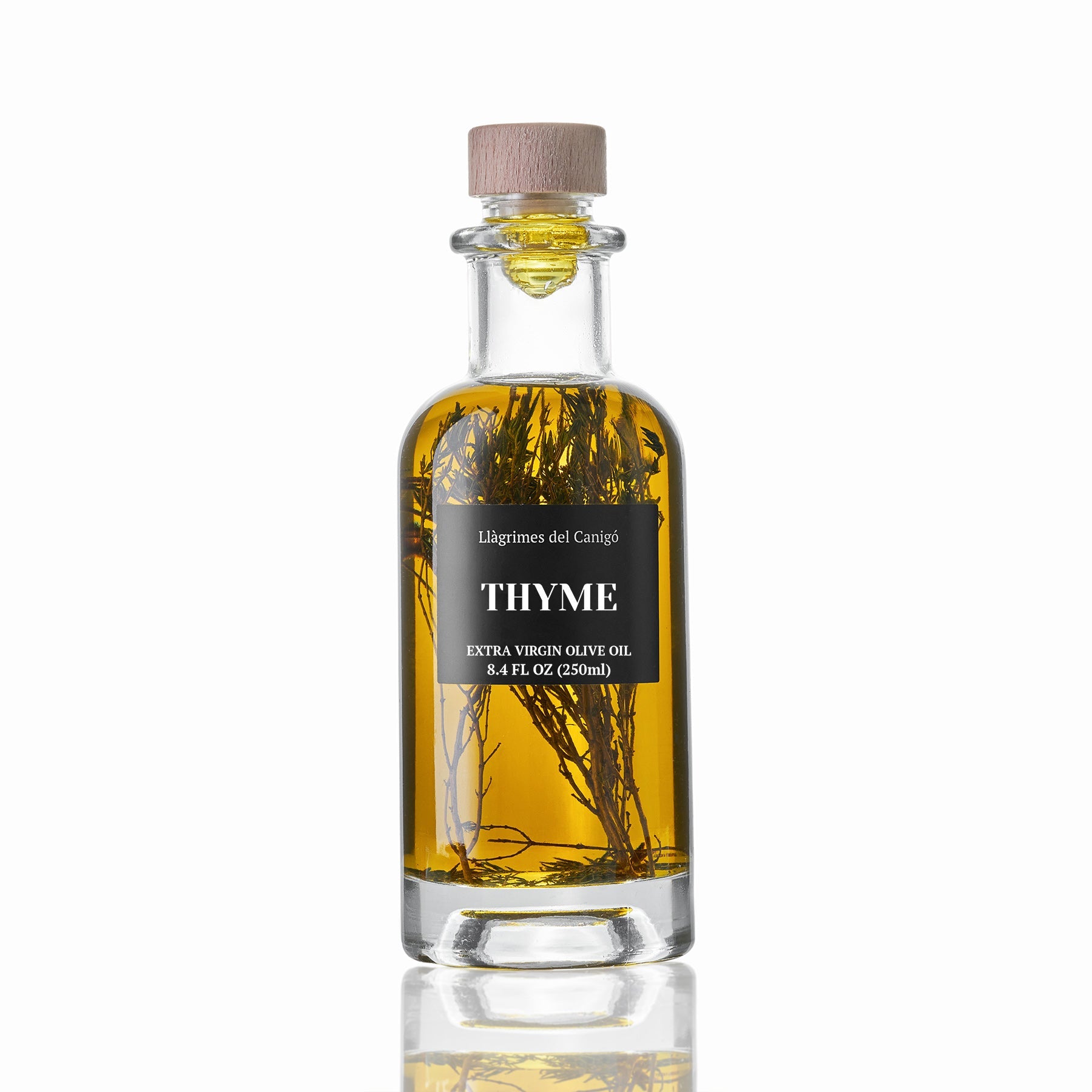 Thyme Infused Extra Virgin Olive Oil – 250ml / 8.45 fl oz – Llàgrimes del Canigó-0