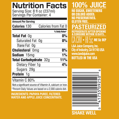 L & A Juice Papaya Delight (6x32 Oz)-1